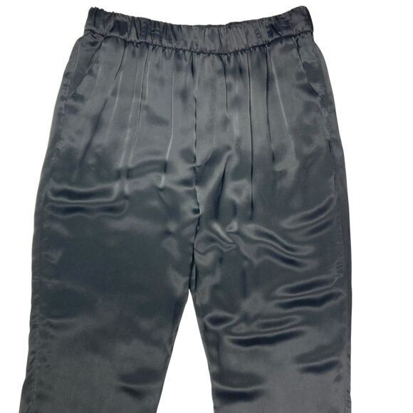 Zara Satin Silky Pleated Dress Pants Womens XXL Straight Leg Comfy Lightweight - Picture 2 of 14